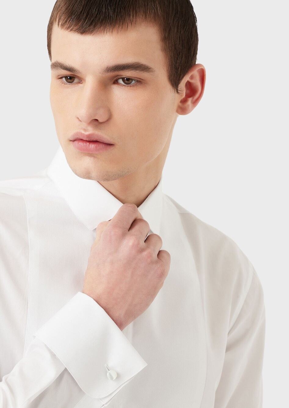 New With Tags Emporio Armani Cotton Modern-Fit Tuxedo Shirt 38EU/15US $425.00